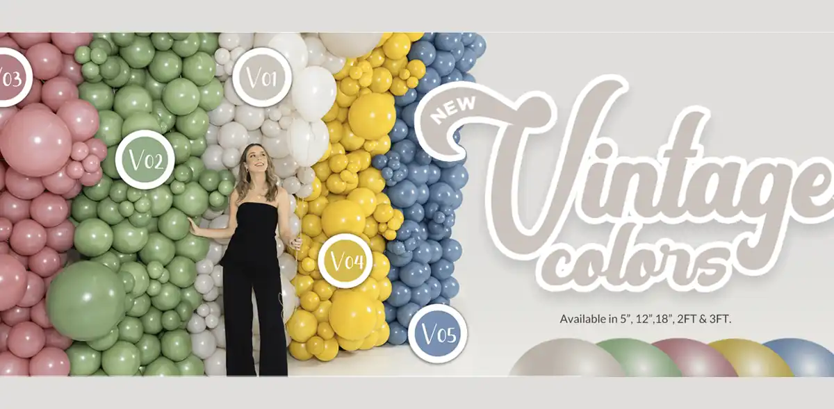 Ballonia Vintage Colors, nuevos colores de globos de látex
