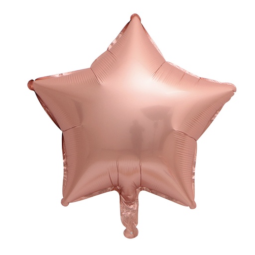 GLOBO FOIL ESTRELLA 10"/25cm GRANEL ROSA ORO SATIN